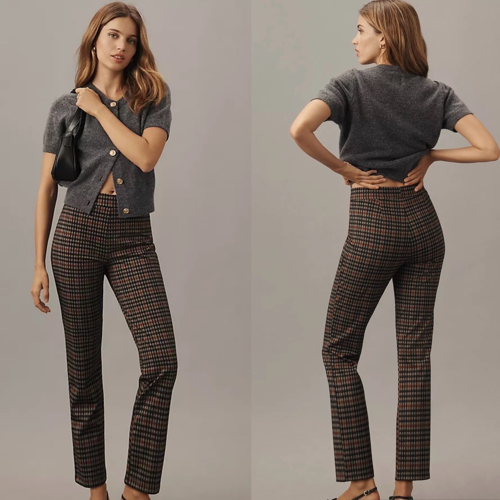 NWT $89 Anthropologie x Sanctuary Carnaby Kick Crop Pull-On Plaid Pants XXS